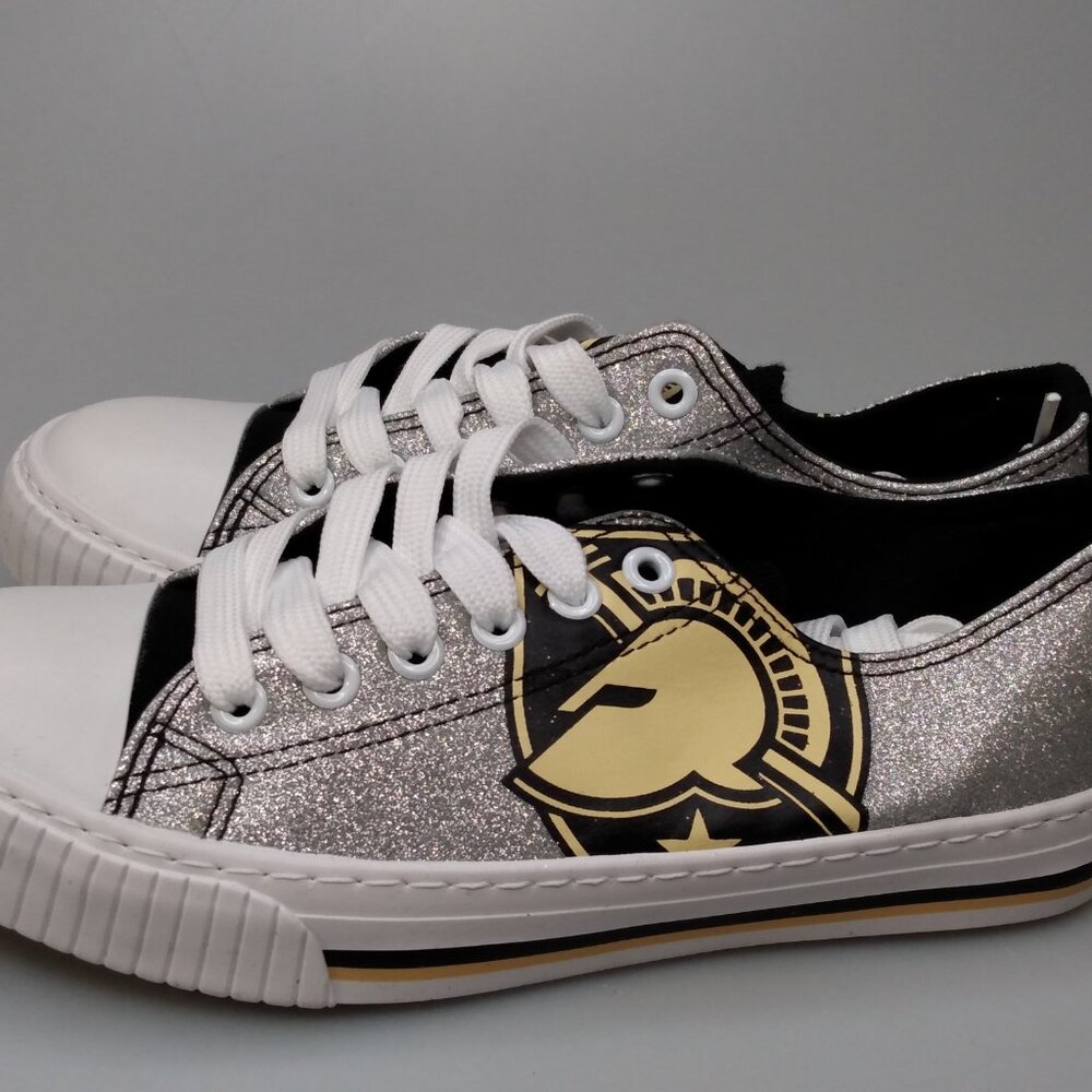 Foco Army Black Knights Womens Size 6 Low Top Glitter Print NCAA Canvas Sneakers - Picture 2 of 14
